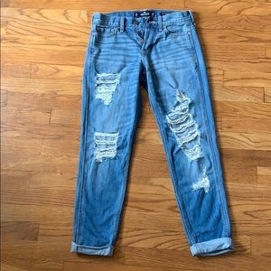 Hollister Low Rise Boyfriend Ripped Jeans